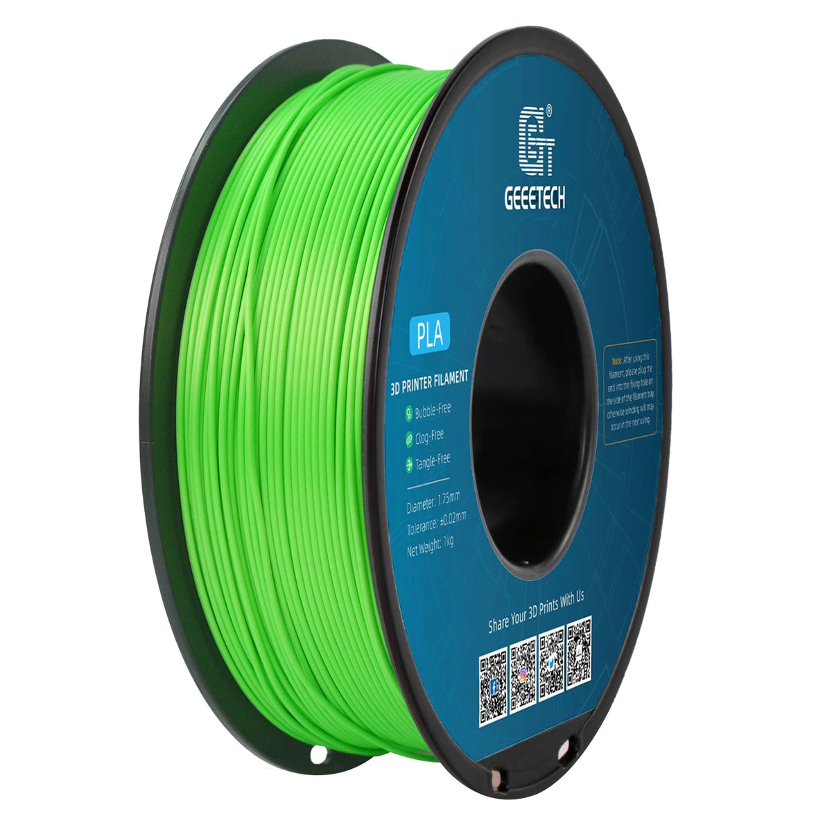 Geeetech Standard PLA Filament 1kg 1.75mm 3D Printer Plastic Material, Accuracy 0.03mm, Fit Most FDM Printer
