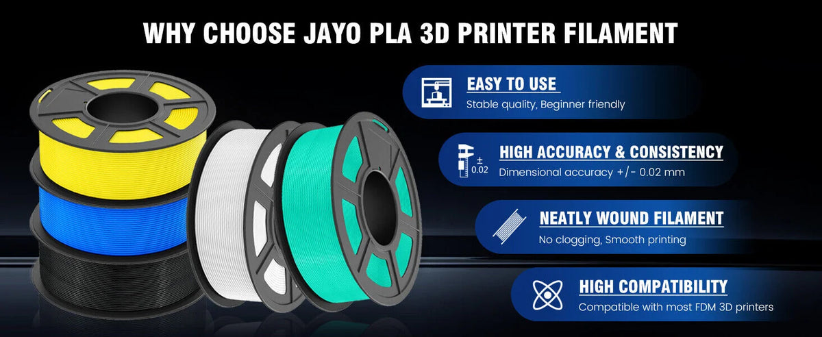 JAYO 3D Printer PLA/PETG/PLA+ /PLA META /SILK/ASB/TPU  Filament 1.75mm 2Roll 1.1KG/0.65KG 3D Printer Filament for 3D Printer