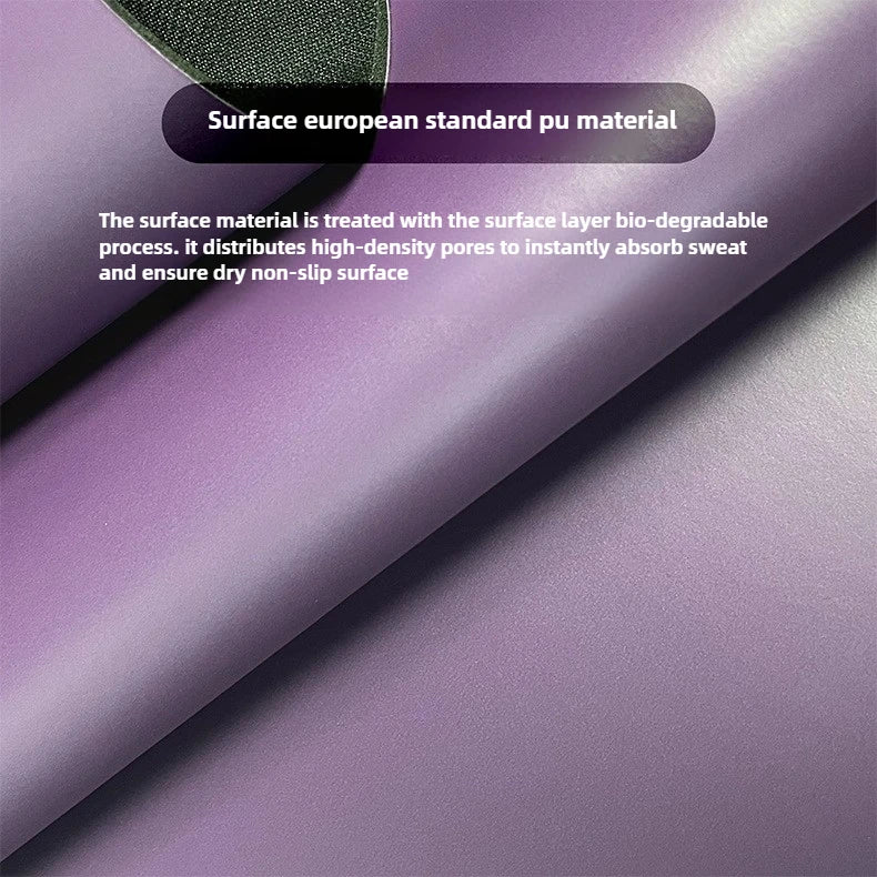 Lezyan Newest Non-slip PU Natural Rubber Yoga Mat Thick Sweat Absorption Grip Exercise Shock Absorption Workout Fitness Gym