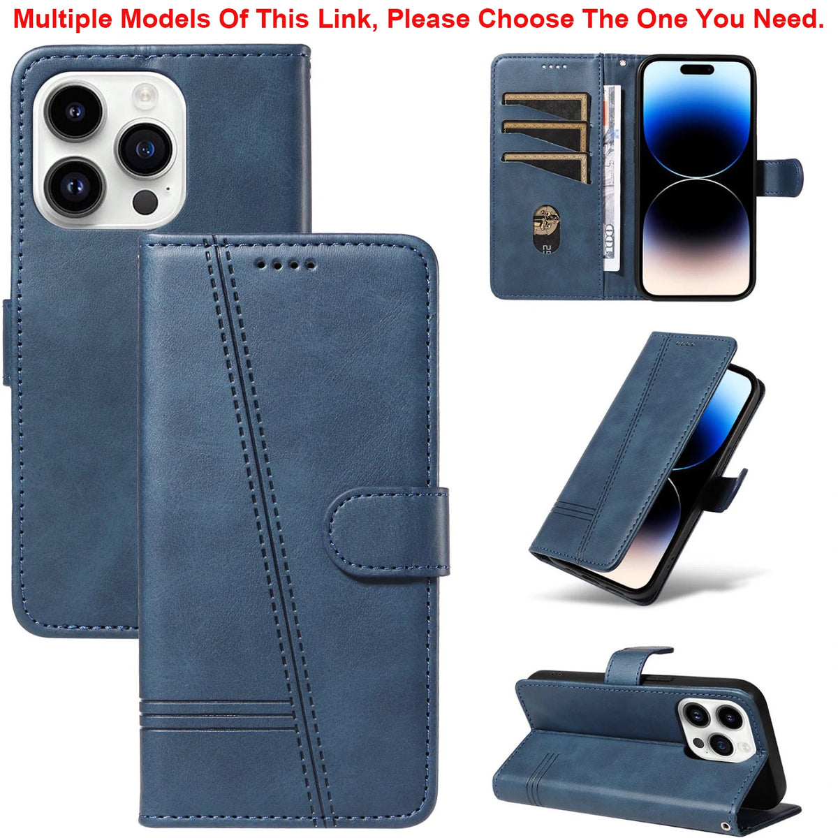 Leather Wallet Phone Case For iPhone 16e 16 Pro Max 15 14 13 Mini 12 11 X XS XR SE2 SE3 8 7 6s Plus Flip Card Slot Holder Cover
