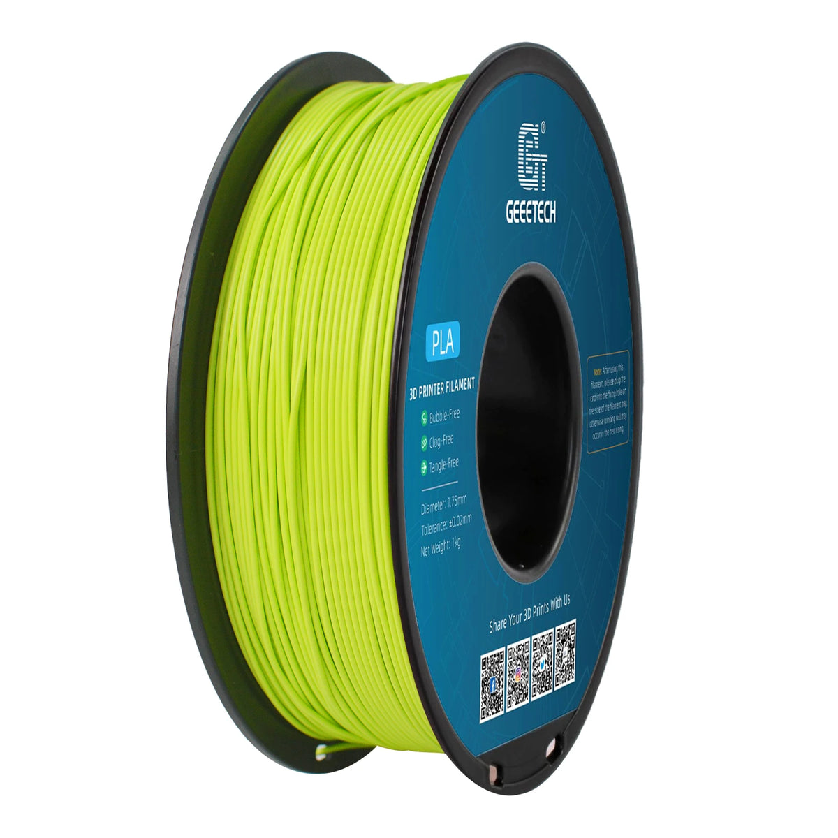 Geeetech Standard PLA Filament 1kg 1.75mm 3D Printer Plastic Material, Accuracy 0.03mm, Fit Most FDM Printer