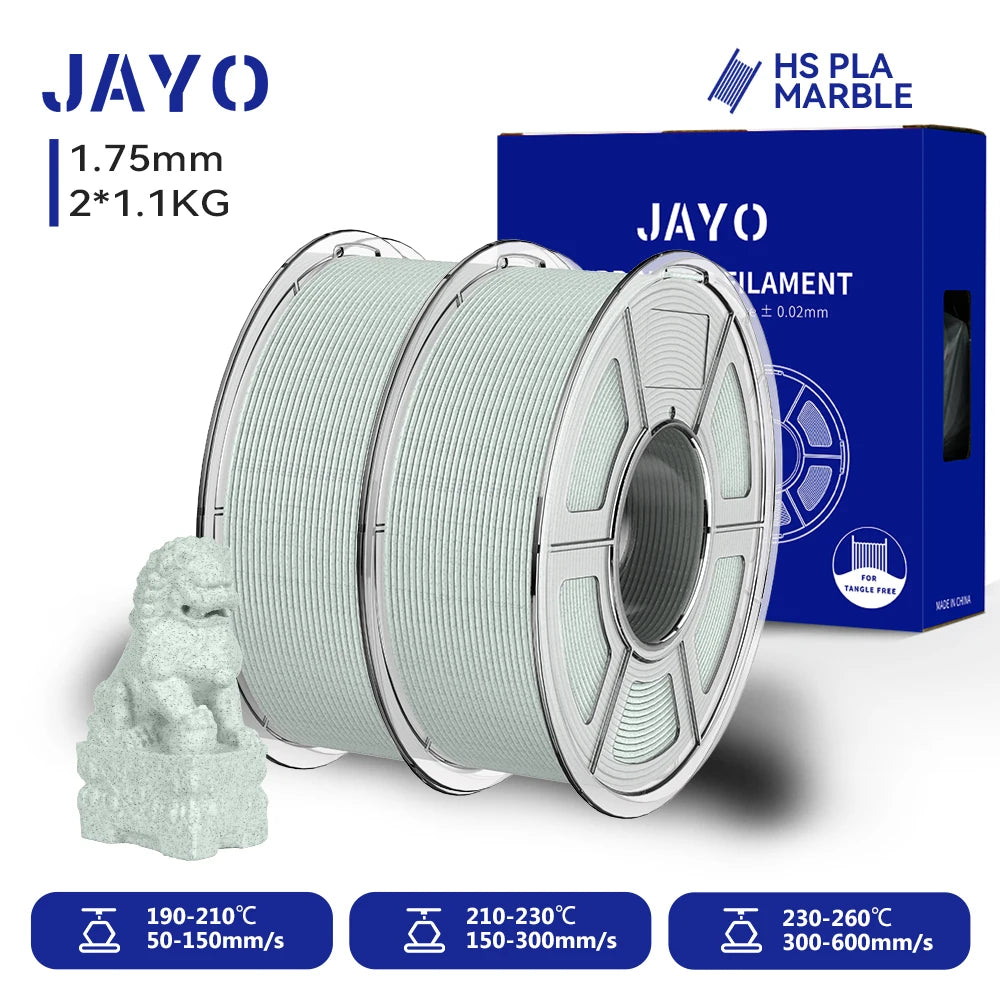JAYO 3D Printer PLA/PETG/PLA PLUS /PLA META /SILK/ASB Filament  1.75mm 2Roll 1.1KG/0.65KG 3D Printer Filament for 3D Printer