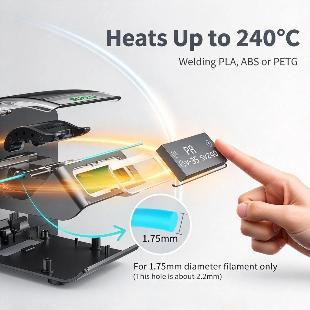 for SUNLU Filament Connector FC01, Fusion Splicer, Weldable to 1.75mm PLA, ABS, PETG, PCL, PA and PC Filament 3D Printer Parts