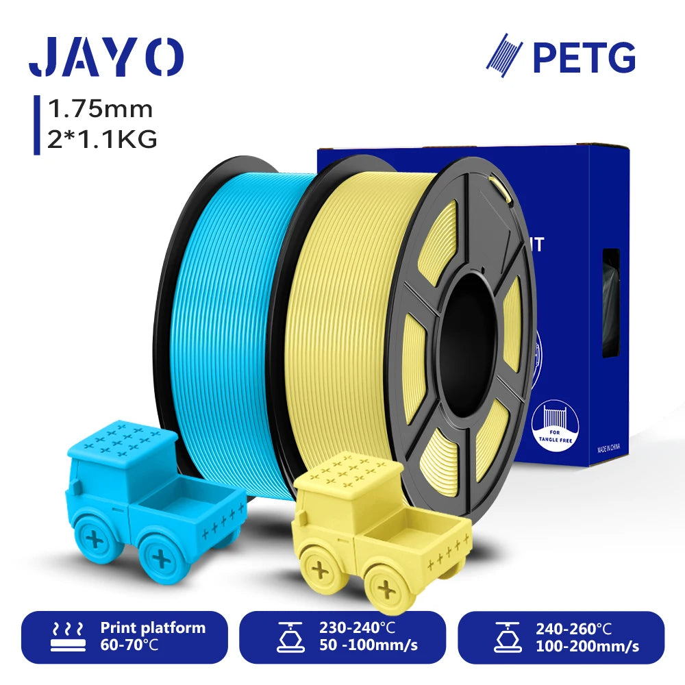 JAYO 3D Printer PLA/PETG/PLA+ /PLA META /SILK/ASB/TPU  Filament 1.75mm 2Roll 1.1KG/0.65KG 3D Printer Filament for 3D Printer
