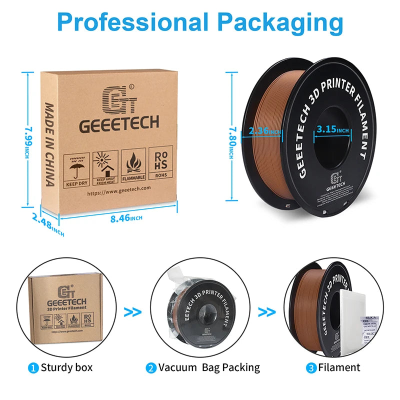 Geeetech 1kg 1.75mm Matte PLA 3D Printer Filament Vacuum Packaging Overseas Warehouses A Variety of Colors Fast Ship