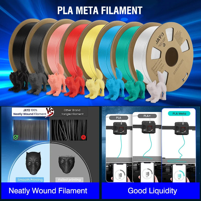 JAYO 3D Printer PLA/PETG/PLA PLUS /PLA META /SILK/ASB Filament  1.75mm 2Roll 1.1KG/0.65KG 3D Printer Filament for 3D Printer