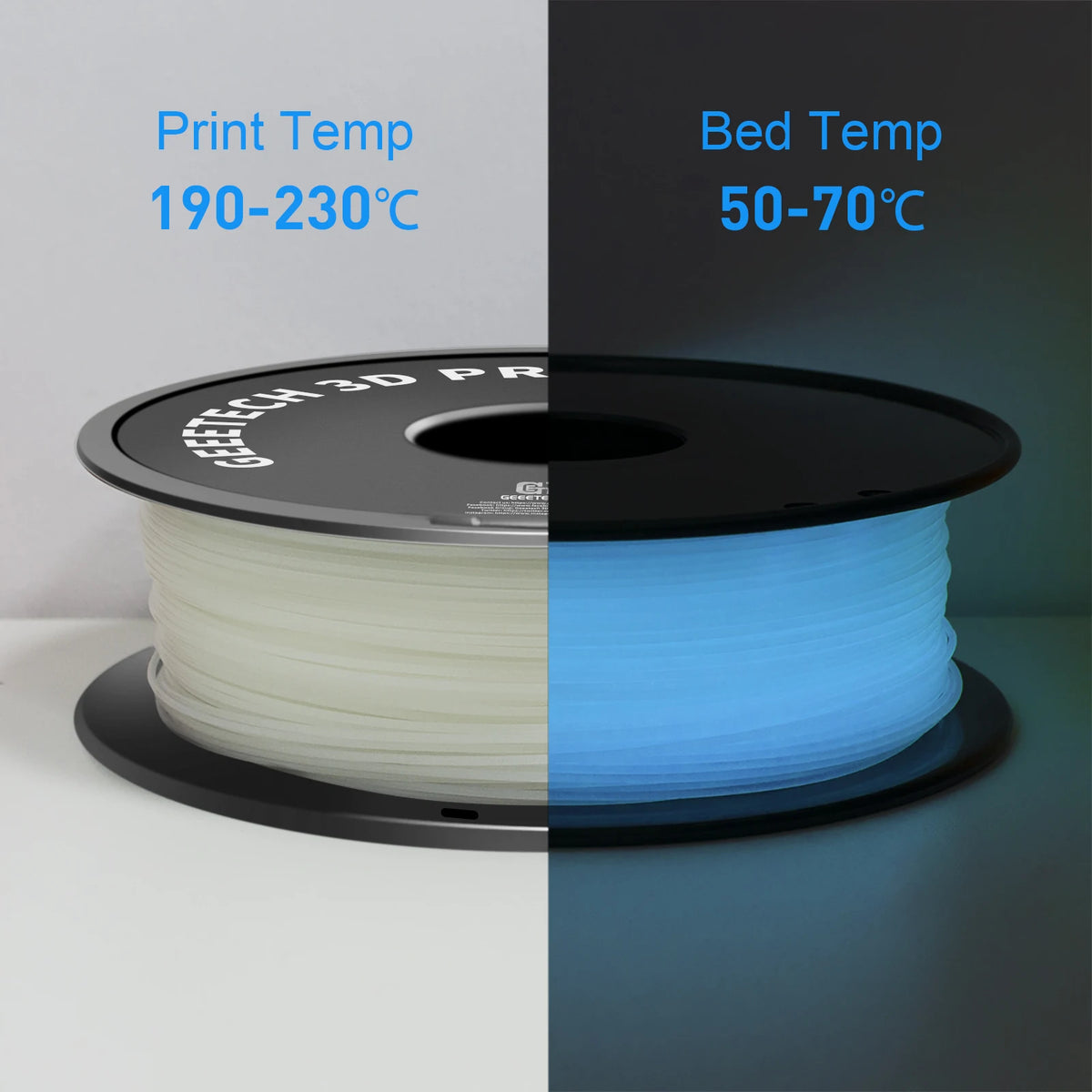 GEEETECH Glow PLA 1.75mm 1kg Glow in Dark for 3D Printing Night Light Luminous 8 Colors 3D Printer Material, Oversea Warehouse