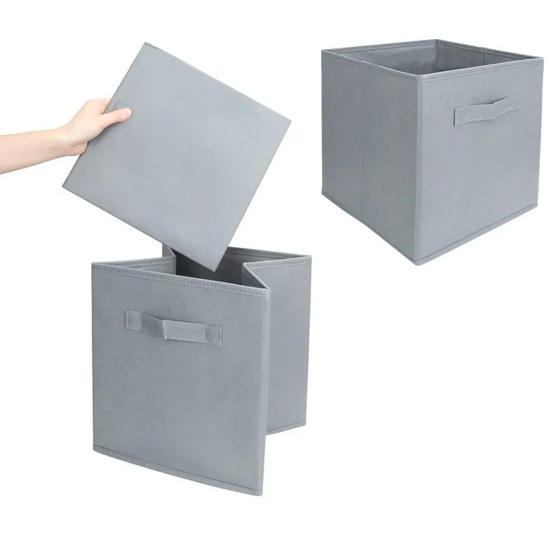 26x26x28cm Cubes Bins Pure Color Non Woven Square Storage Box Clothes Toys Sundries Storage Box Wardrobe Drawer Organizer