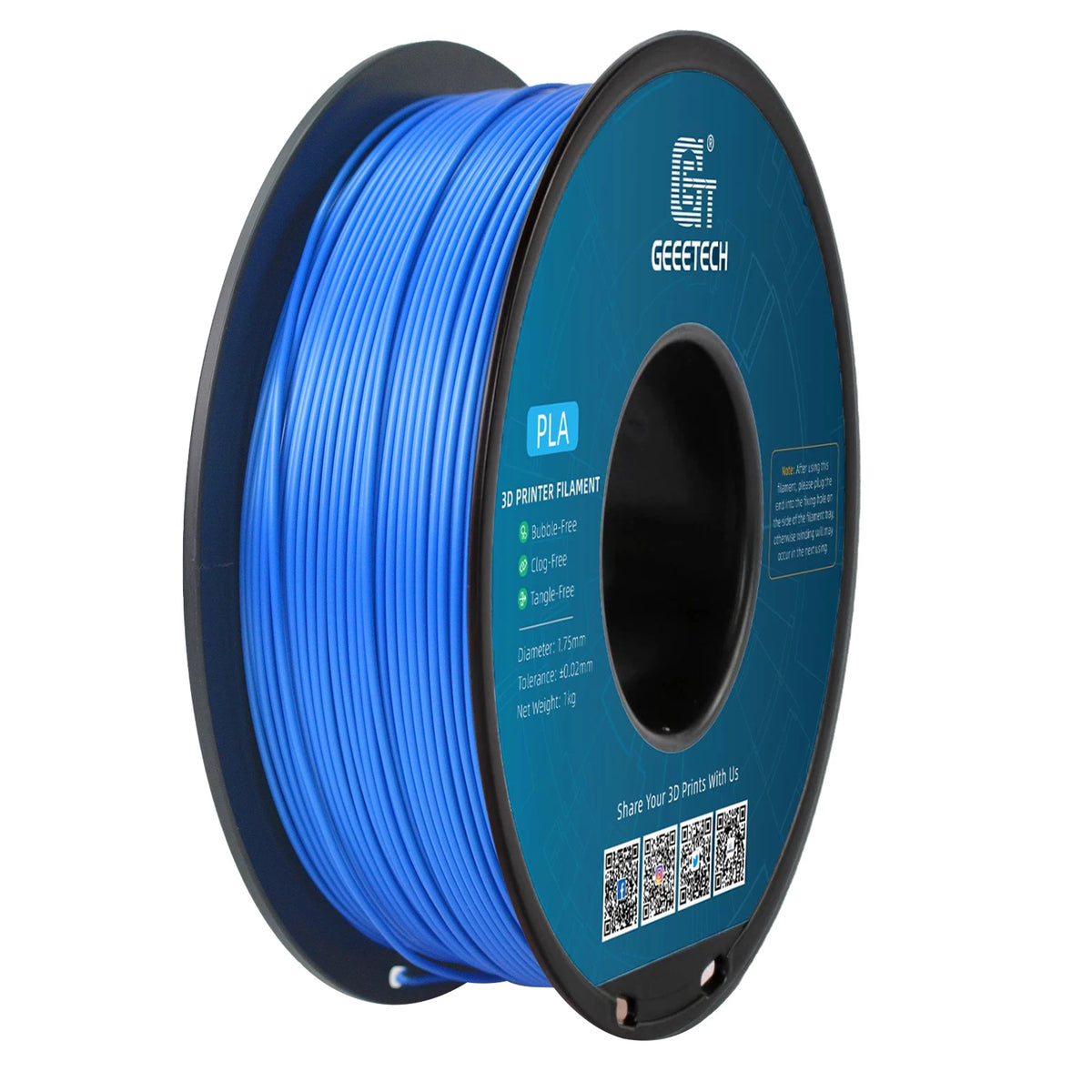 Geeetech 3D Printer Filament Pure PLA PETG Plastic 1.75mm, 1KG (2.2LBS), Tangle-Free, 3D Printing Materials, Vacuum Packaging