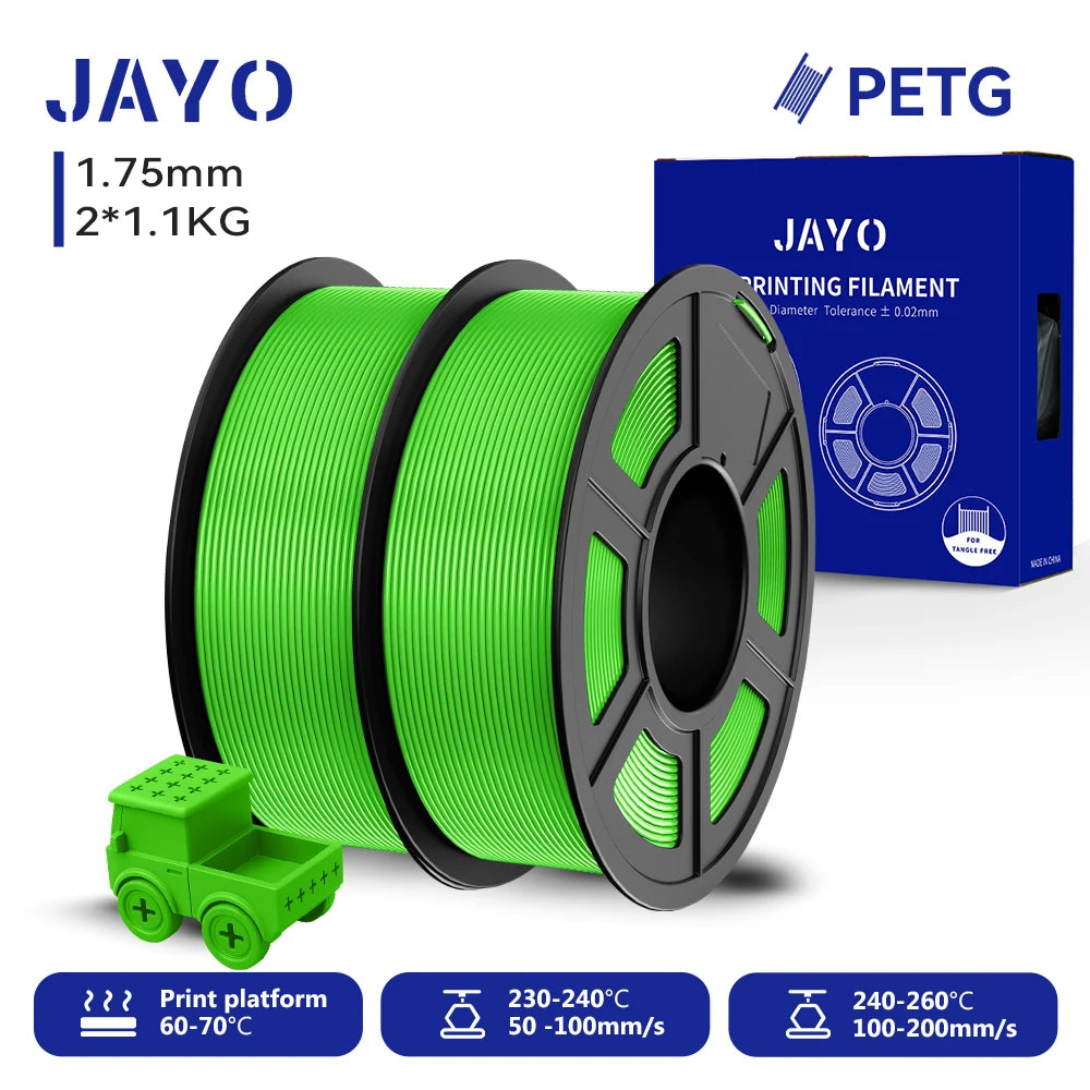 JAYO 3D Printer PLA/PETG/PLA+ /PLA META /SILK/ASB/TPU  Filament 1.75mm 2Roll 1.1KG/0.65KG 3D Printer Filament for 3D Printer