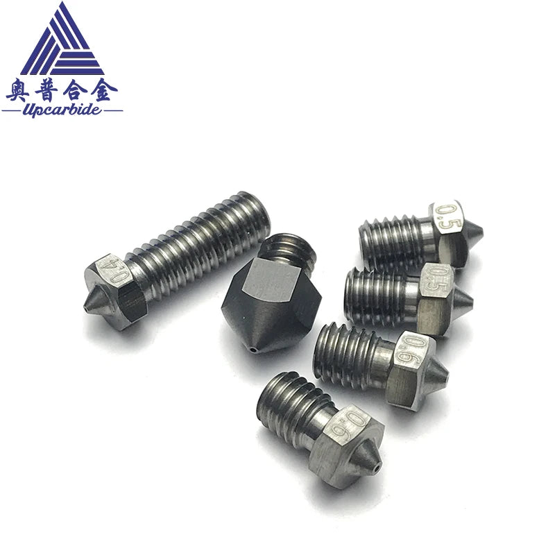 3D V6 Nozzle Solid Carbide 92.5hra Nozzle 3d Printer 0.4/0.5/0.6mm Nozzles for 3D Printer