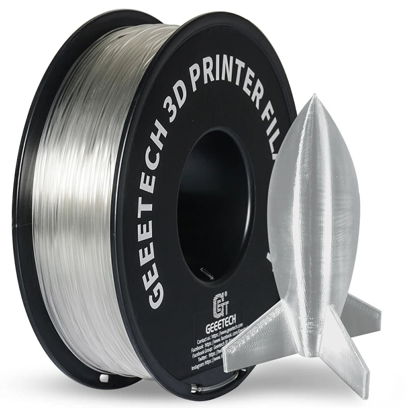Geeetech 3D Printer Filament Pure PLA PETG Plastic 1.75mm, 1KG (2.2LBS), Tangle-Free, 3D Printing Materials, Vacuum Packaging