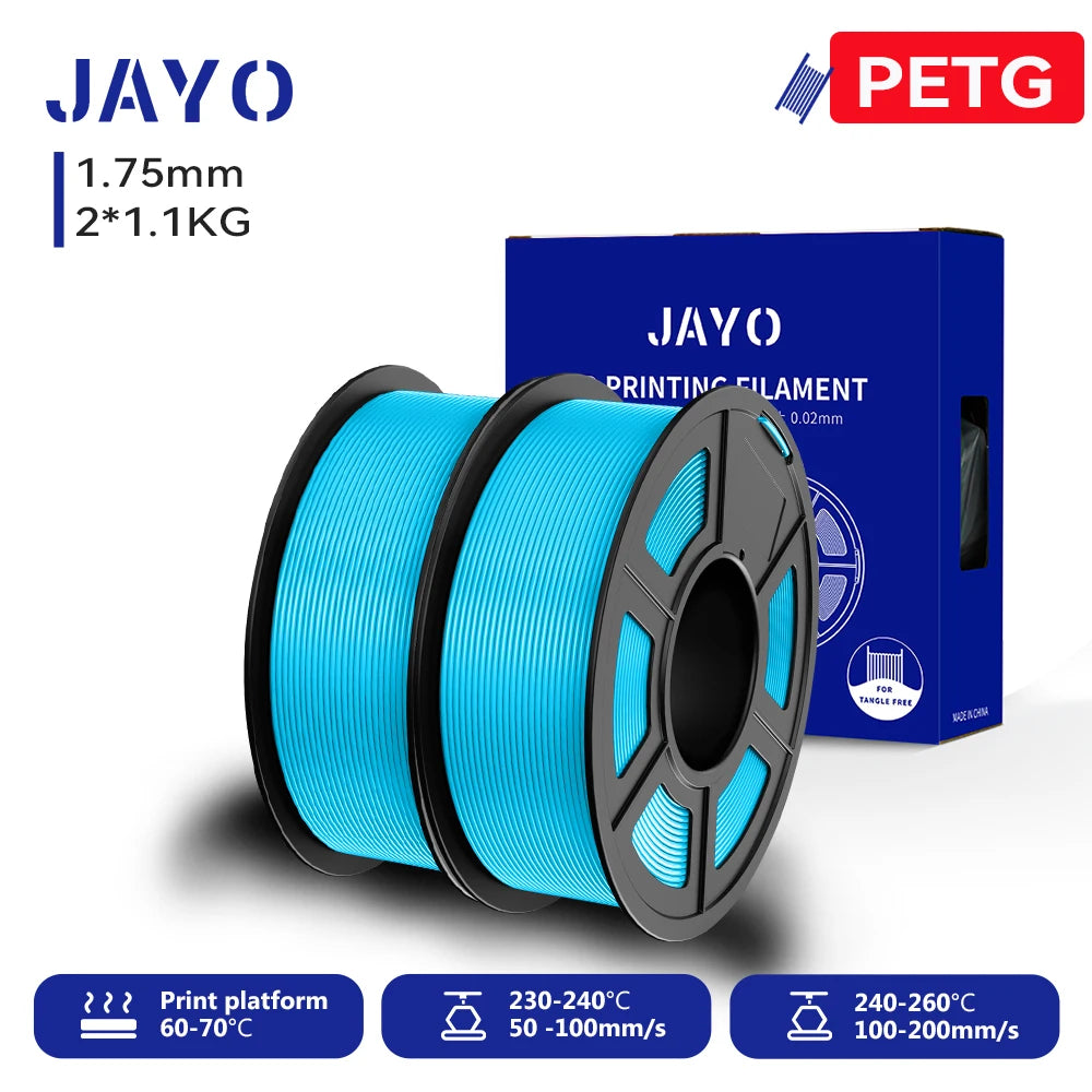 JAYO 3D Printer PLA/PETG/PLA PLUS /PLA META /SILK/ASB Filament  1.75mm 2Roll 1.1KG/0.65KG 3D Printer Filament for 3D Printer