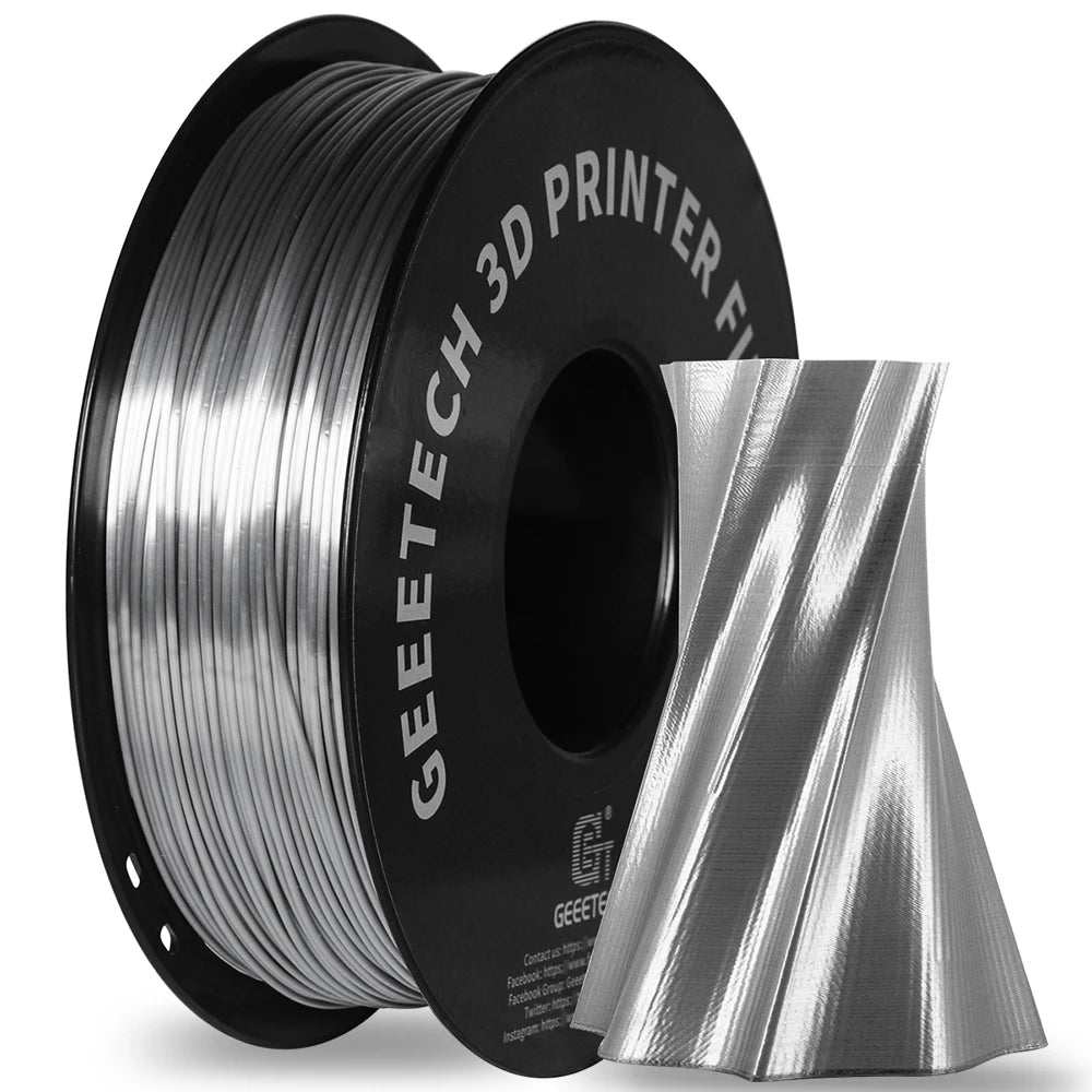 Geeetech 3D Printer Filament Pure PLA PETG Plastic 1.75mm, 1KG (2.2LBS), Tangle-Free, 3D Printing Materials, Vacuum Packaging