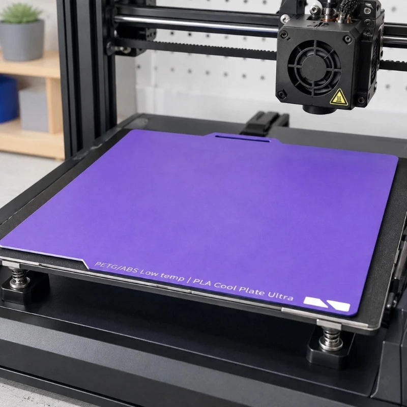 3D Printer Cool Build Plate with Smooth Front and Back Printing Areas, Room-Temperature Printing Support and Gentle Bending H8WD