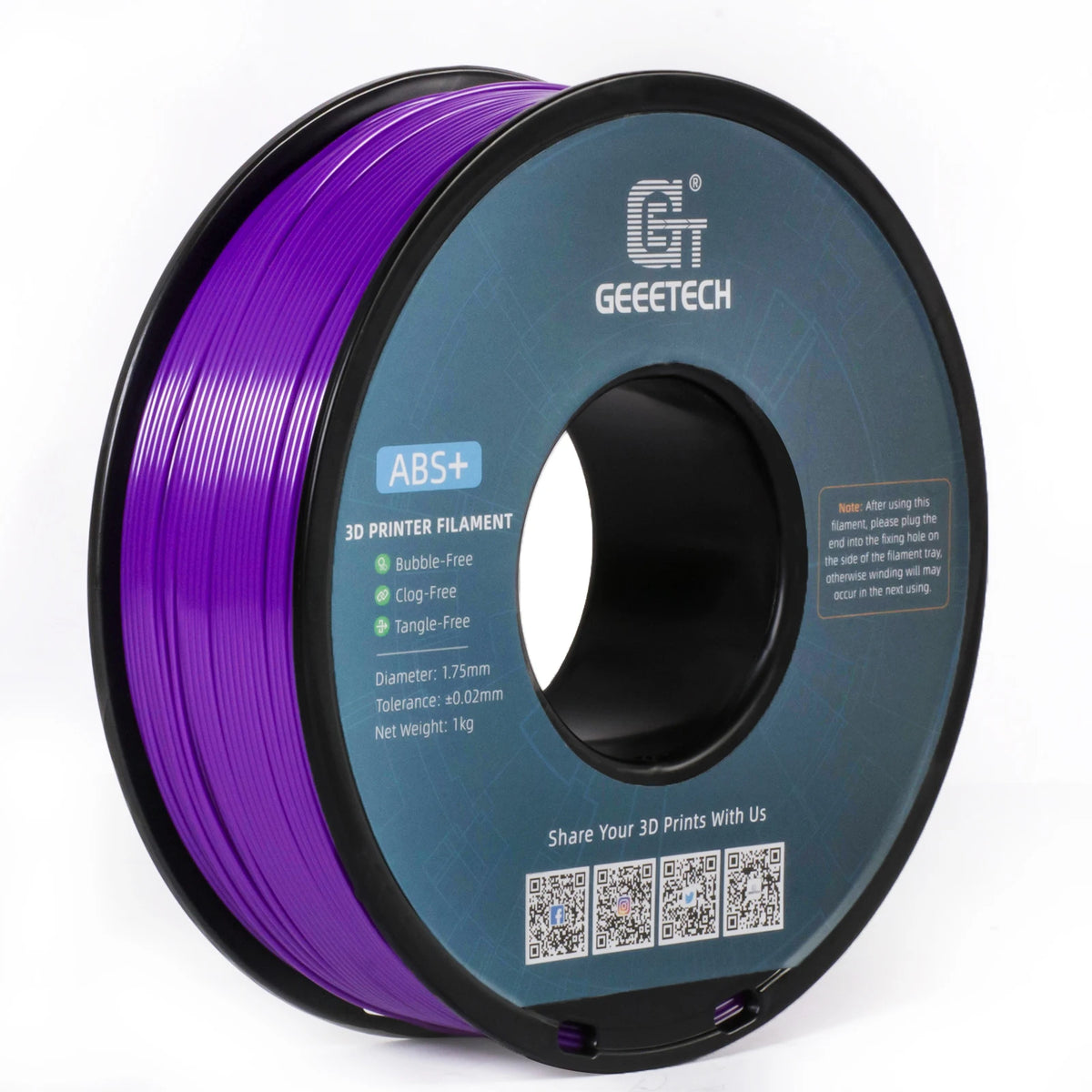 Geeetech ABS+3D Filament 1.75mm 1KG Plastic, 3D Printer Material, Tangle-Free, Non-Toxic, Vacuum Packaging White Black Red Blue