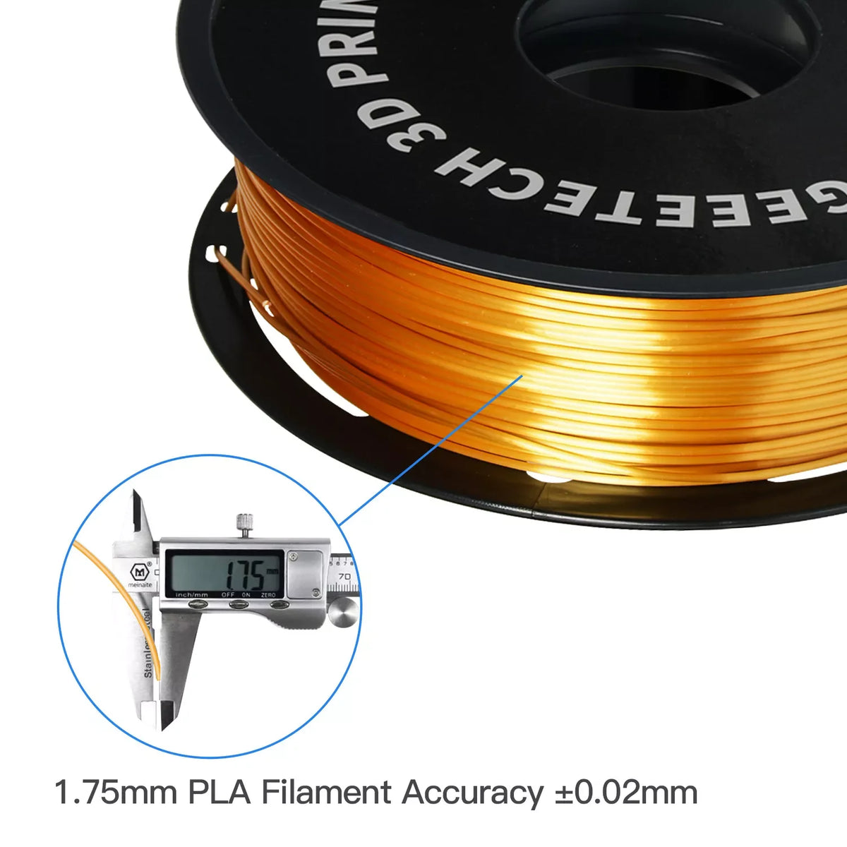 GEEETECH Silk PLA 3d Filament Wire 1kg 1.75mm Spool Wire 3D Printer Material 3D Print Refills, Fast Delivery Vacuum Package