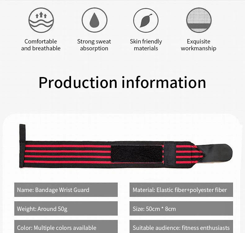 1Pcs Wristband Wrist Support Brace Straps Extra Strength Weight Lifting Wrist Wraps Bandage Fitness Gym Training Sports bandage
