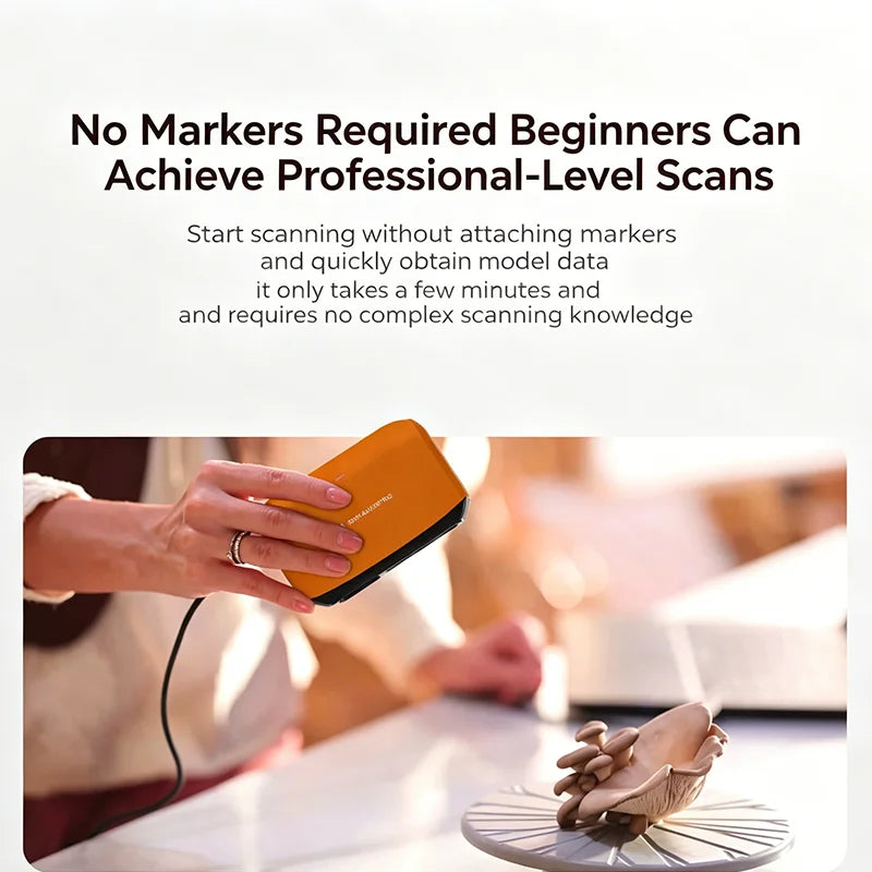 3DMakerpro 3D Scanner Fox,Medium-Format 3D Scanners for Printing,NIR Light Source, Up to 0.05mm Accuracy, Mono Texture Scanning