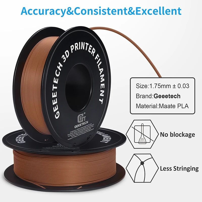 Geeetech 1kg 1.75mm Matte PLA 3D Printer Filament Vacuum Packaging Overseas Warehouses A Variety of Colors Fast Ship