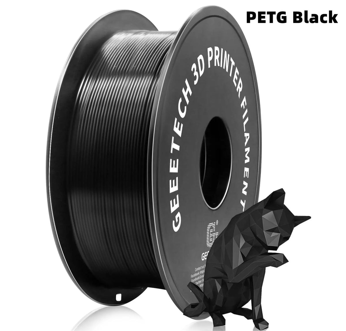Geeetech 3D Printer Filament Pure PLA PETG Plastic 1.75mm, 1KG (2.2LBS), Tangle-Free, 3D Printing Materials, Vacuum Packaging