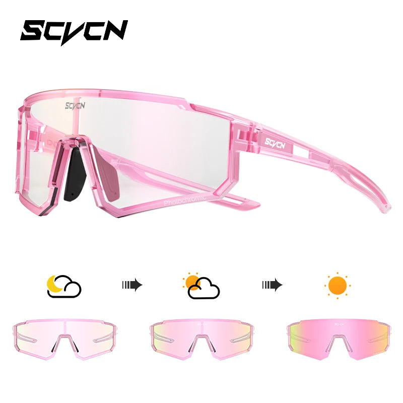 SCVCN Sweet Pink Bike Cycling Glasses Bicycle Photo Accessories Golf Eyepieces Camping Sunglasses UV400 Outdoor Sports Equipment