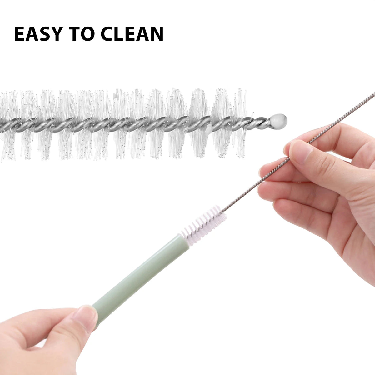 Reusable Silicone Straws Set with Cleaning Brushes, for Water, Milk, Juices, Smoothies, Flexible Portable, Straight, Bent Straws