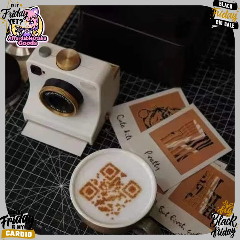 3D Printed Camera Shaped Coffee Latte Art Stencil V2 New Version 30 Printing Stencil Cards Home Barista Tool DIY Coffee Kit Cafe