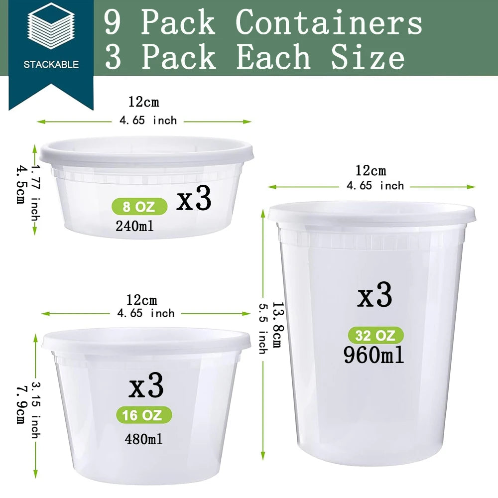 Deli Containers with Lids Food Storage Containers with Lids Freezer Safe, Soup Containers for Restaurant BPA Free Microwave Safe