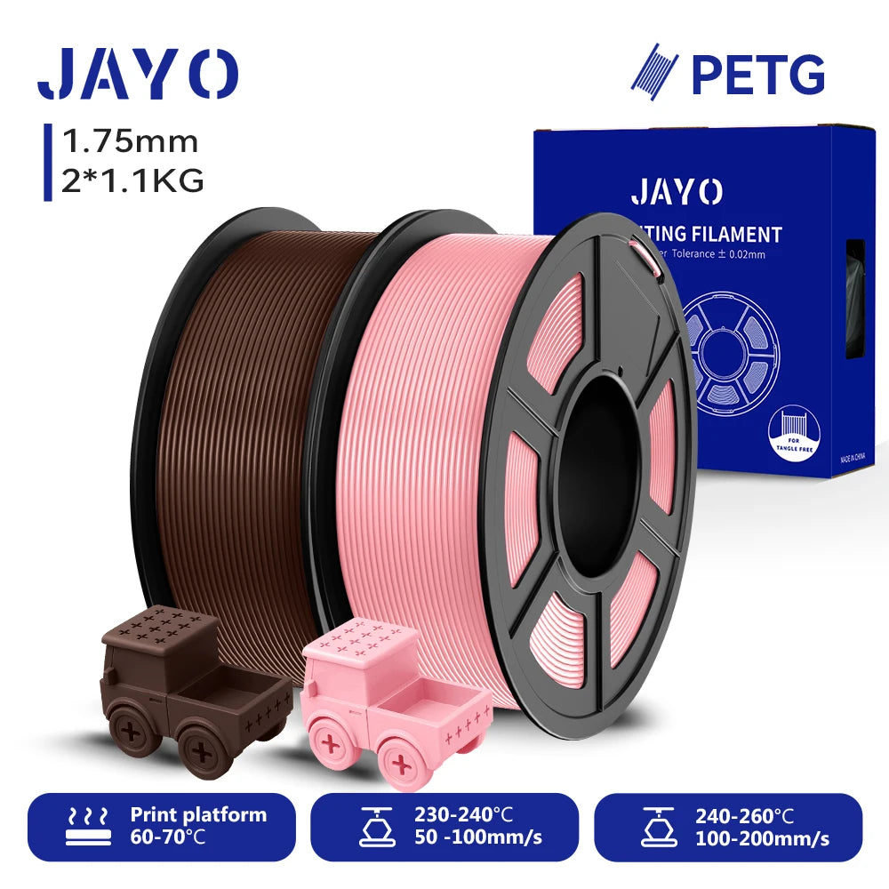 JAYO 3D Printer PLA/PETG/PLA+ /PLA META /SILK/ASB/TPU  Filament 1.75mm 2Roll 1.1KG/0.65KG 3D Printer Filament for 3D Printer