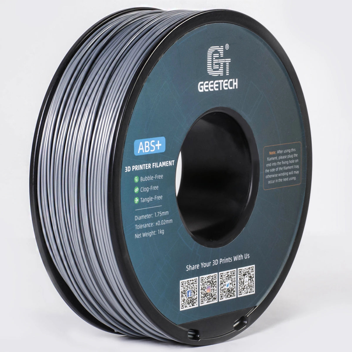Geeetech ABS+ 3D Filament 1.75mm 1KG Plastic 3D Printer Material, Tangle-Free, Non-Toxic, Vacuum Packaging White Blac Redk BLue