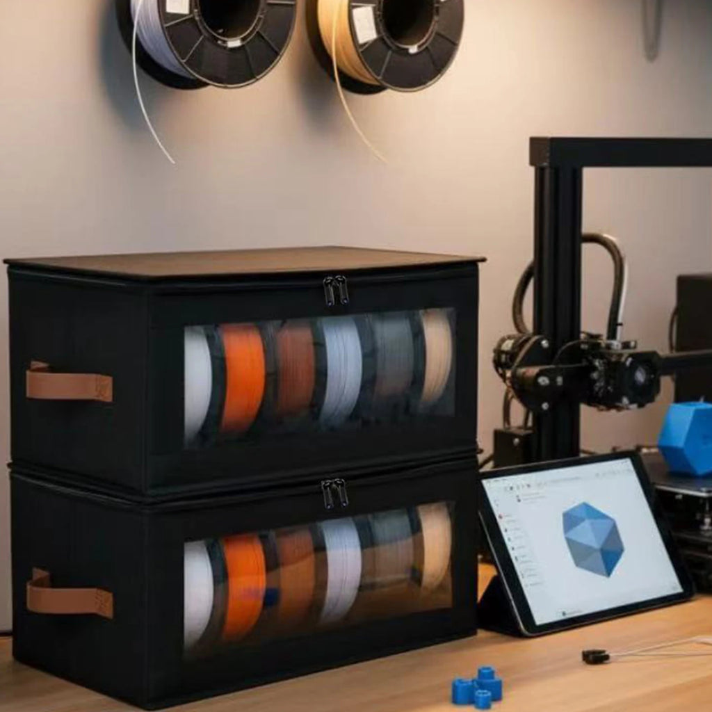 3D Filament Dryer with Desiccants Filament Rack and Organizer Box 4 Spools 1KG for 3D Printing Enthusiasts Home Studio Workshop