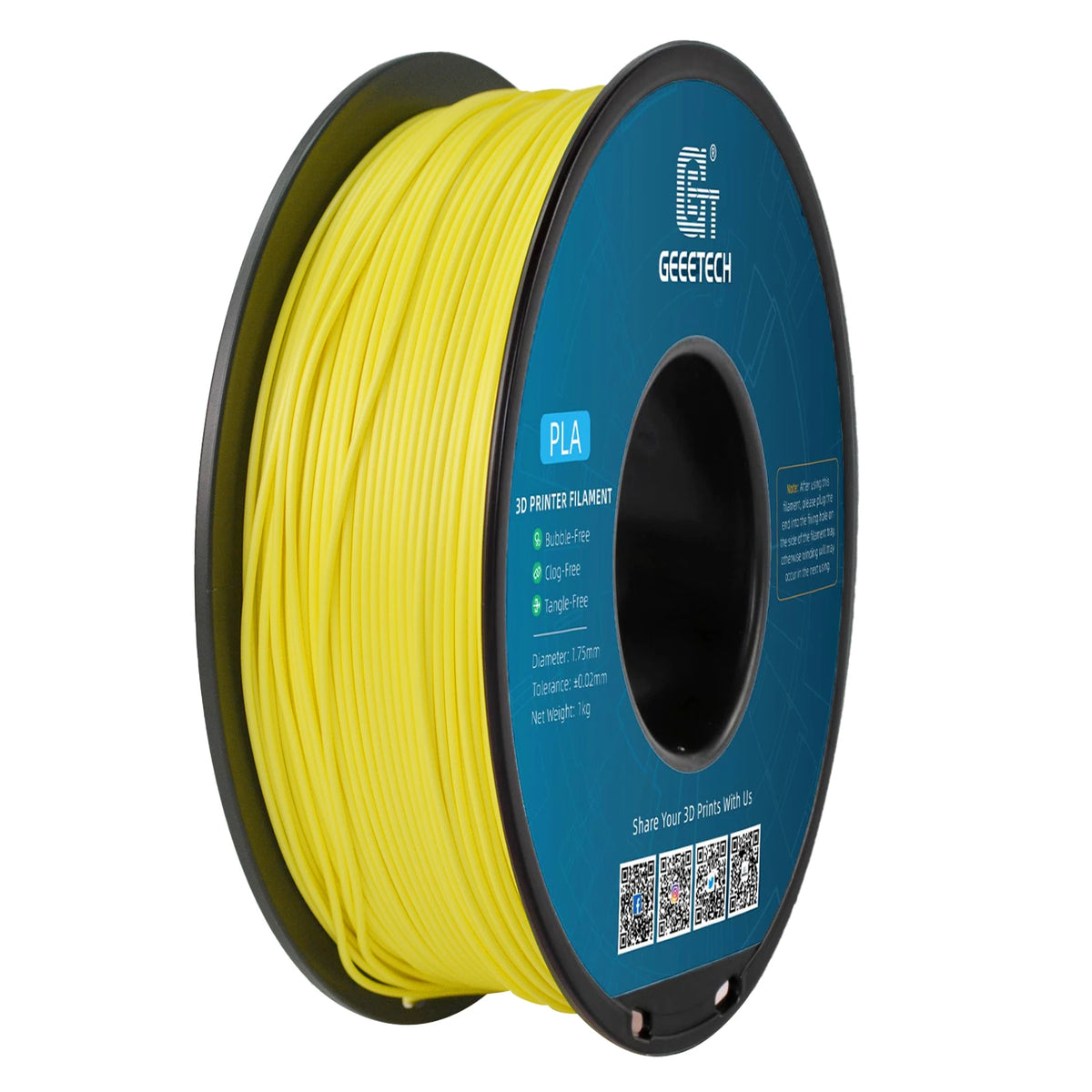 GEEETECH 3D Printing Materials Filament PLA For FDM 3D Printer Pure pla 1 kg (2.2lbs) Vacuum Packaging 1.75mm +-0.03mm