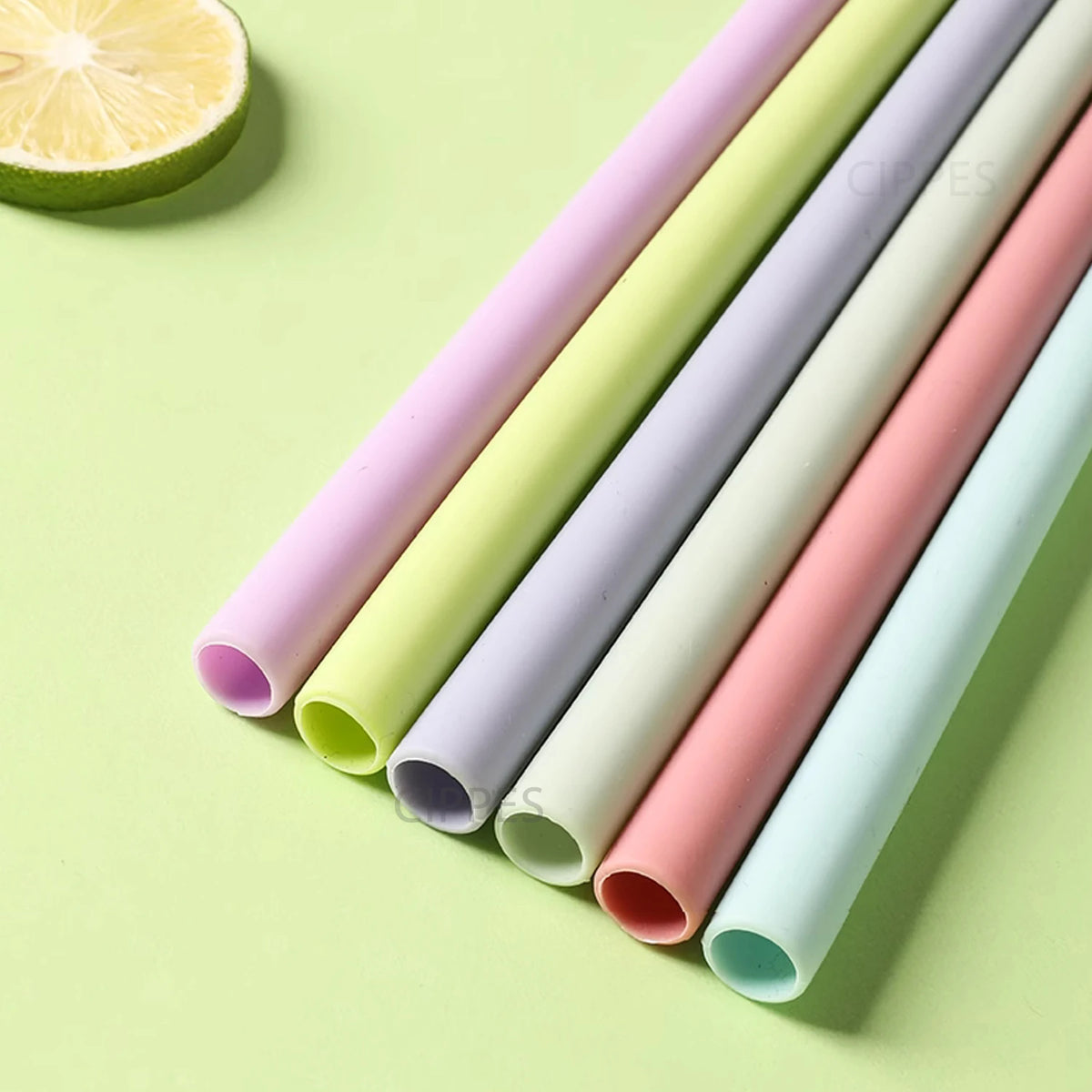 Reusable Silicone Straws Set with Cleaning Brushes, for Water, Milk, Juices, Smoothies, Flexible Portable, Straight, Bent Straws
