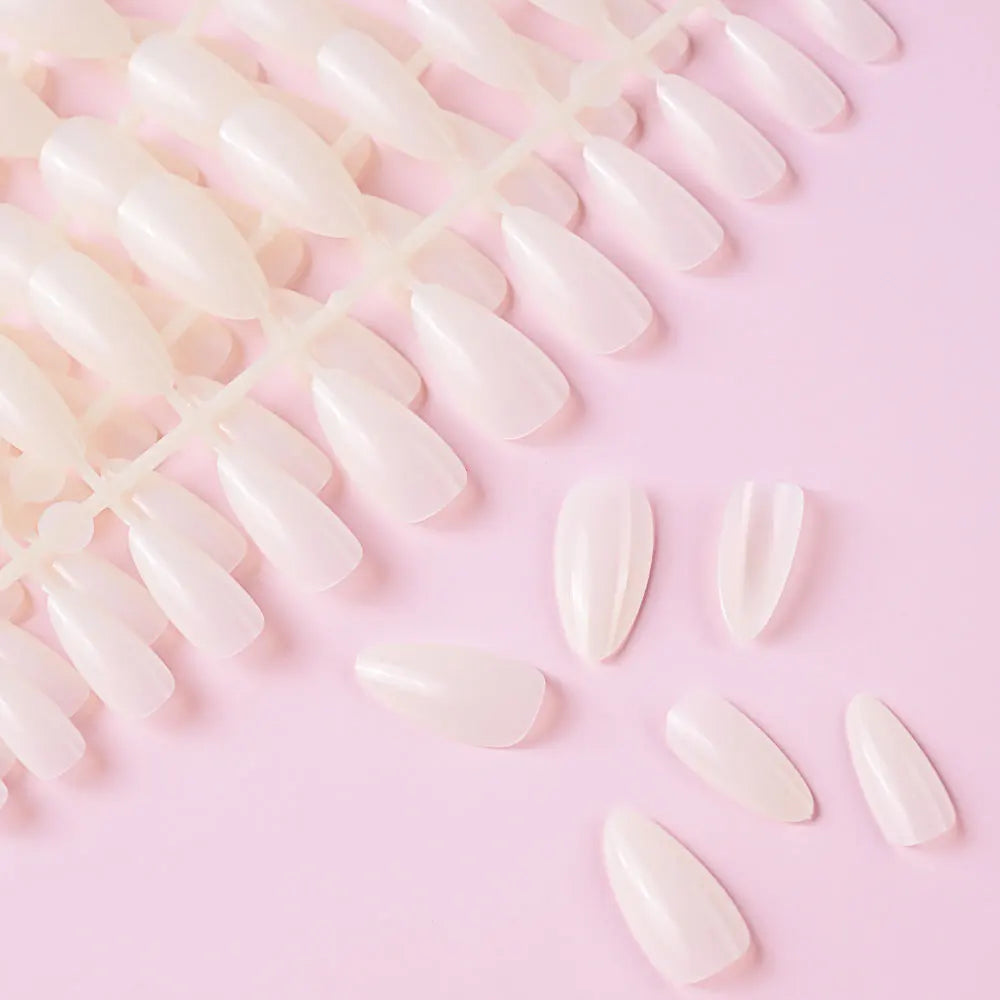 120Pcs Glossy White Almond Press on Nails Medium Full Cover False Nail Tips for Women Elegant Nail Art Extension Fake Fingertip