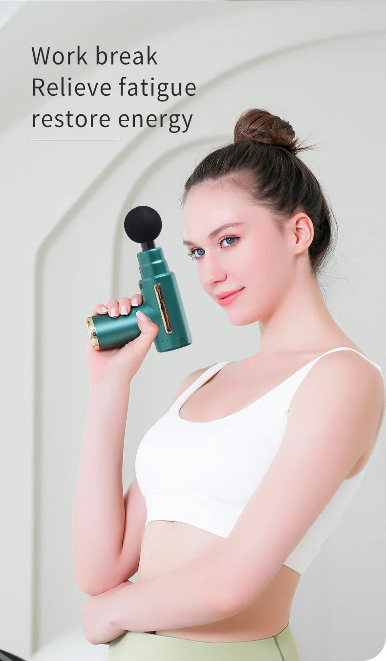Mini Electric Fascia Gun, Portable Handheld Muscle Relaxer, 6-speed Massage Gun for Full Body Massage and Soreness Relief