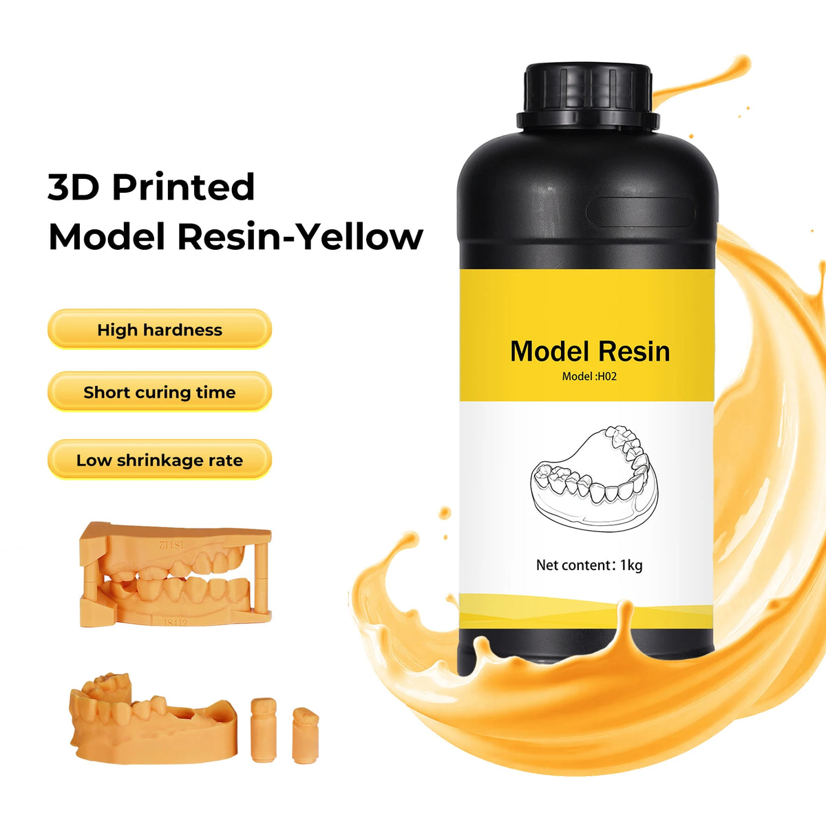 Dental 3D Printer Resin Liquid High Precision & Biocompatible for Surgical Guide Model And 3D Printing Rigid Photosensitive Resi