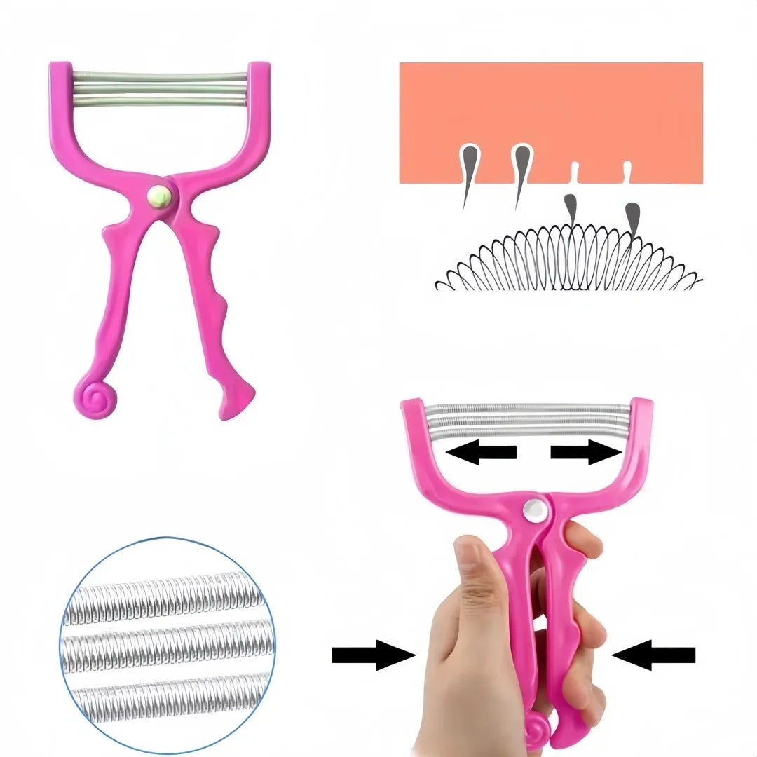 Safety Facial Hair Removal Device for Facial and Lip Hair Portable Painless Handheld Spring Bend Color Beauty Hair Removal Tool