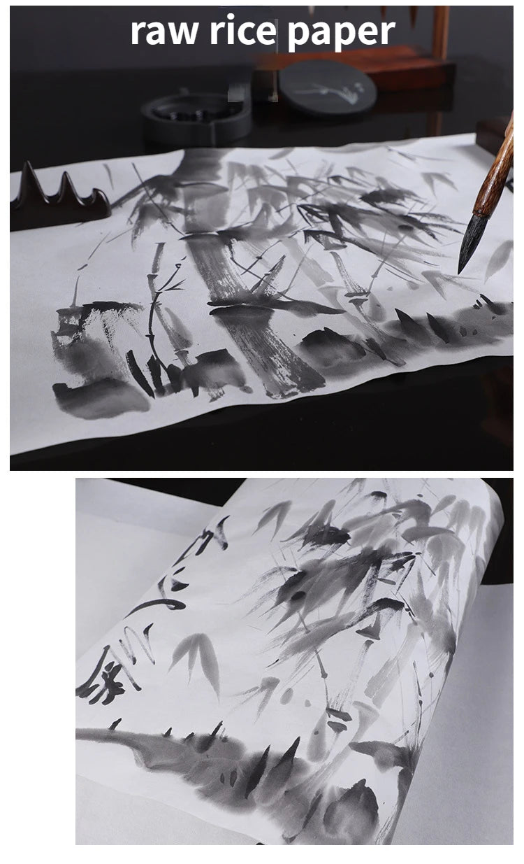 Long Rolling Thicken Rice Paper Raw Half-ripe Xuan paper Calligraphy Chinese Painting Creation Practice Papier White Rijstpapier
