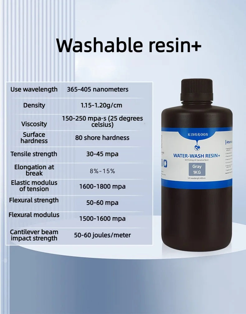 2026 NEW Water-Washable 3D Standard Photopolymer Resin Low Odor Low Viscosity LCD 3D Printing Resin for LCD 3D Printer