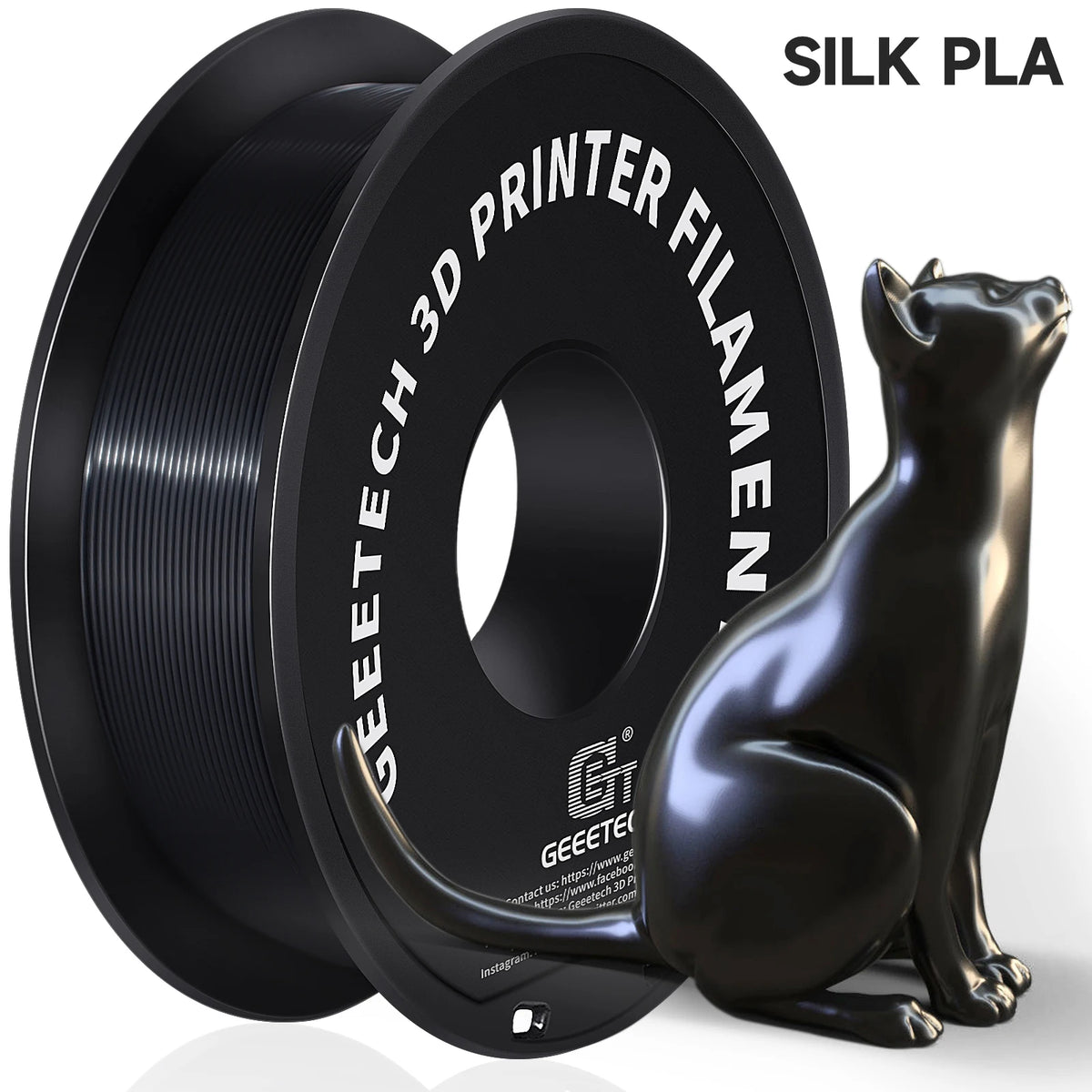 GEEETECH Silk PLA 3d Filament Wire 1kg 1.75mm Spool Wire 3D Printer Material 3D Print Refills, Fast Delivery Vacuum Package