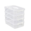 HOMEFISH Transparent Plastic Storage Box with Lid Partitioned Drawer Organizer Building Block Portable Storage Container