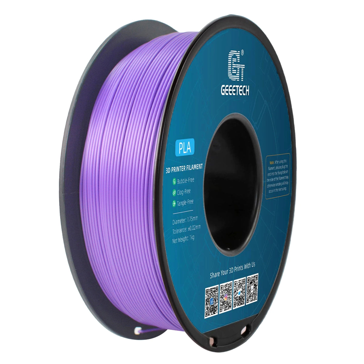 Geeetech 3D Printer Filament Pure PLA PETG Plastic 1.75mm, 1KG (2.2LBS), Tangle-Free, 3D Printing Materials, Vacuum Packaging