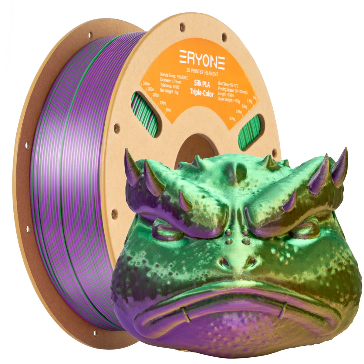 NEW ERYONE 1KG/3KG/10KG Promotion Tri- Color Silk PLA Filament For 3D Printing 1.75mm Filament High Quality Free Fast Shipping
