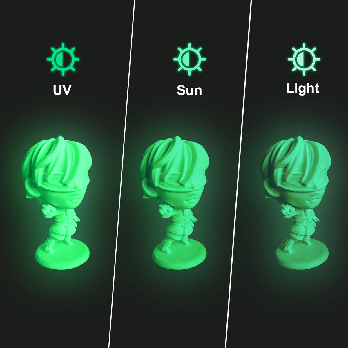 GEEETECH Glow PLA 1.75mm 1kg Glow in Dark for 3D Printing Night Light Luminous 8 Colors 3D Printer Material, Oversea Warehouse