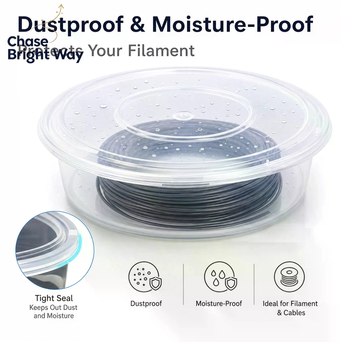 3D Filament Storage Box 10 Pack Transparent Stackable Dust Proof Moisture Proof Cases for 3D Printing Hobby Storage