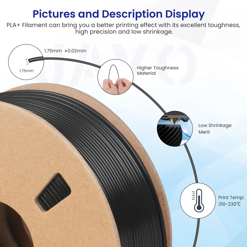 JAYO 3D Printer PLA/PETG/PLA+ /PLA META /SILK/ASB/TPU  Filament 1.75mm 2Roll 1.1KG/0.65KG 3D Printer Filament for 3D Printer