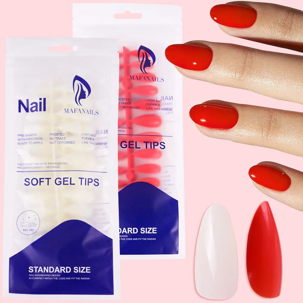 120Pcs Glossy White Almond Press on Nails Medium Full Cover False Nail Tips for Women Elegant Nail Art Extension Fake Fingertip