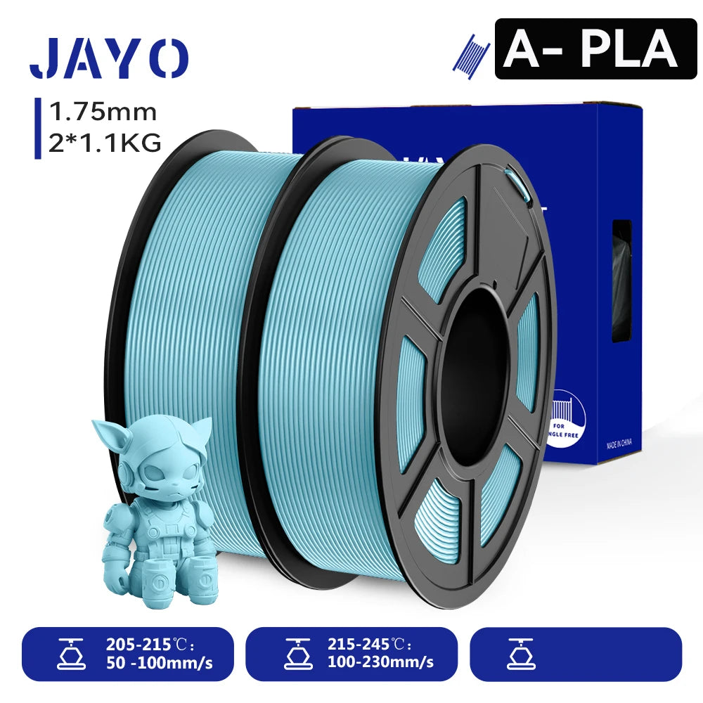 JAYO 3D Printer PLA/PETG/PLA PLUS /PLA META /SILK/ASB Filament  1.75mm 2Roll 1.1KG/0.65KG 3D Printer Filament for 3D Printer
