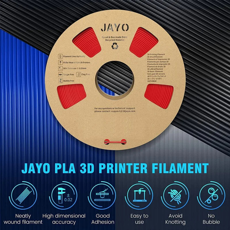 JAYO 3D Printer PLA/PETG/PLA PLUS /PLA META /SILK/ASB Filament  1.75mm 2Roll 1.1KG/0.65KG 3D Printer Filament for 3D Printer